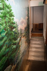 Bethany Baptist Church baptistry painting view from steps on lef