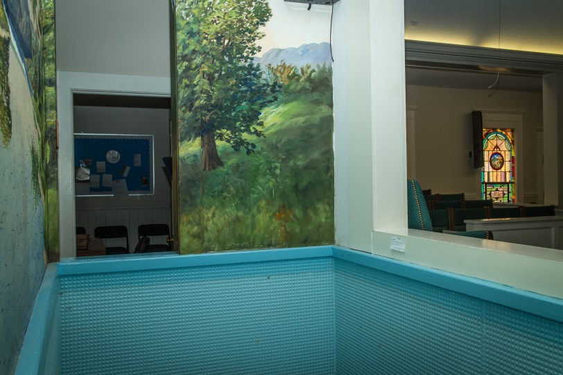 Arlington First Baptist baptistry view from the inside