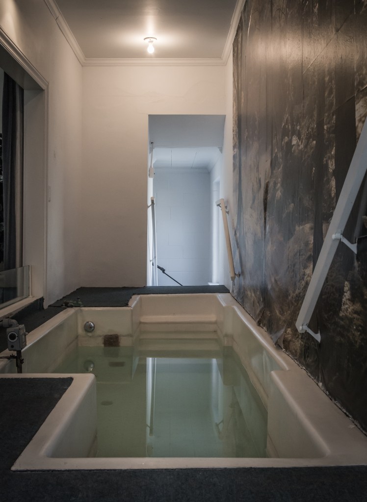 South Fork Church of Christ baptistry mural looking in from the