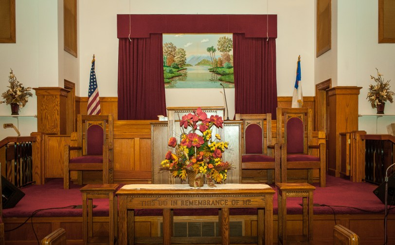 Wallburg Baptist Church baptistry painting from third pew