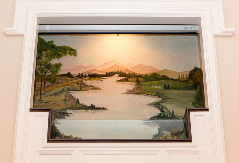 Jersey Baptist Church baptistry from the pulpit